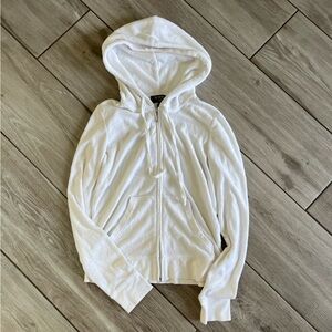 Juicy Couture White Zip-up Hoodie Terry Cloth Size xs
